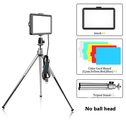 6inch Video Led Light Photography Selfie Dimmable Video Fill Light with Tripod For Photo Studio Live Stream Fill Lamp Makeup