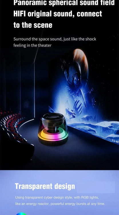 Mini Portable Speaker Magnetic Bluetooth Speaker RGB Magnetic Phone Holder Ring Wireless Sound Box Bluetooth Speaker Tower