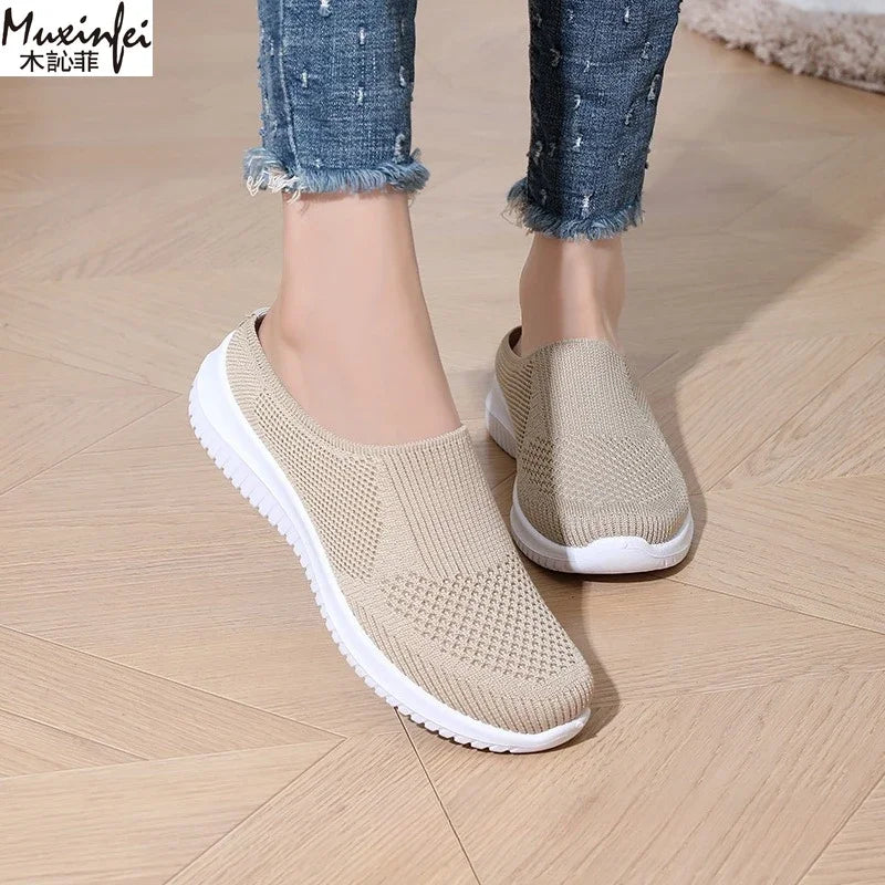 Women's Summer Shoes Plus Size Casual Single Ladies Shoes Soft Sole Cover Half Slippers Sale Shoes with Free Shipping