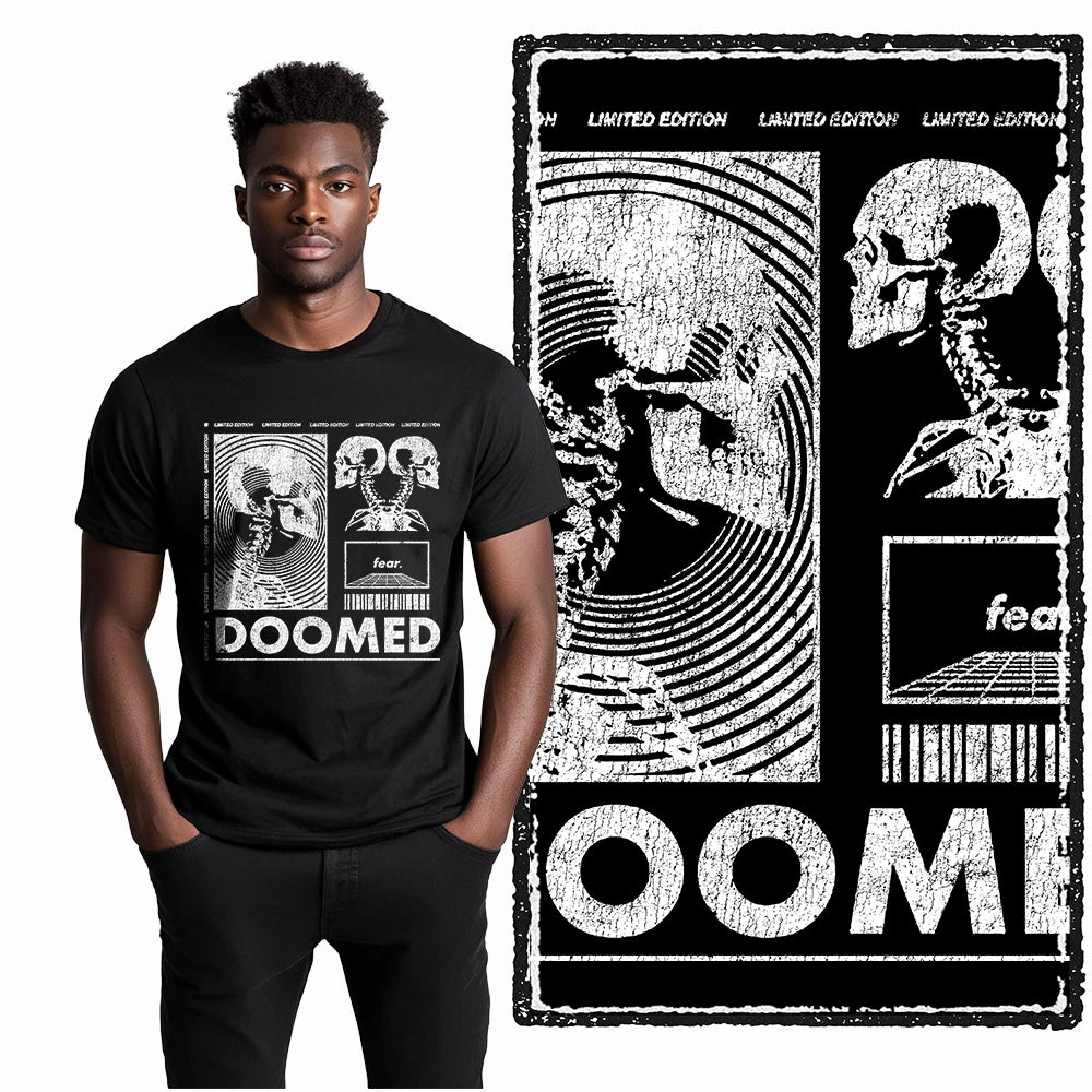 Coolmind U4 Streetwear Cool Print Exclusive Graphic T shirt fo men 100% Cotton Big Size vintage BLACK men's novelty tee shirt