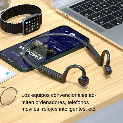 KS-19 Bone Conduction Headphones Bluetooth V5.1 Wireless Headset Sports Neckband Earphones Ear Hook For Workouts Running Driving