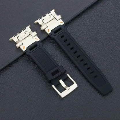 Silicone Sport Band for Apple Watch Ultra 49mm 45mm 42 44mm Rubber Strap for iWatch Series 9 8 7 se 6 5 4 ultra 2 49 Correa