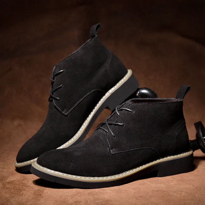 2025 Hot Selling High Top Retro Mens Casual Shoes Outdoor Wear-resistant Lace Up Flat Shoes Autumn and Winter Warm Walking Shoes