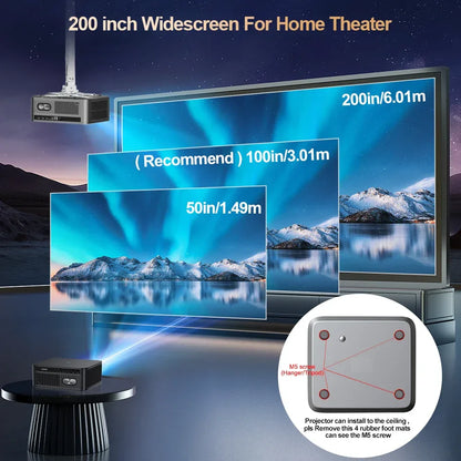 ThundeaL 3000Ansi 4K Full HD Projector TD98Pro 2G 32G Home Theater WiFi Android Portable Samrt TV Cinema TD98 Pro Beam Projector