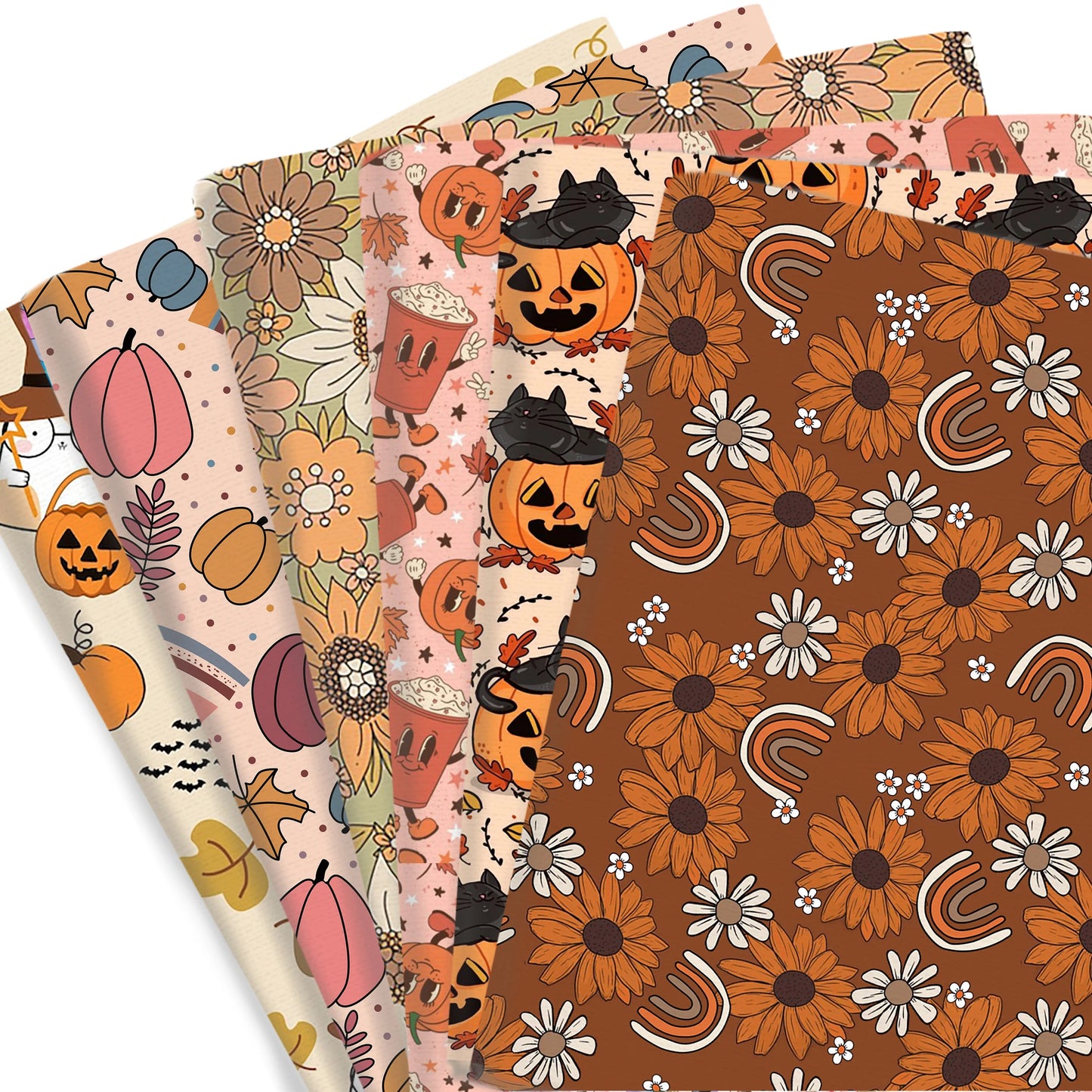50*145cm Pumpkin Fall Autumn PolyesterCotton Fabrics By half Meter Flowers Maple Leaf Sewing Cloth Dress DIY Crafts Home Textile