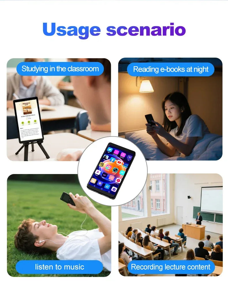 MP3 MP4 HIFI Stereo Player 3.97-inch 1080P HD Full-Screen Touch with Bluetooth and 2.4G/5G WiFi FM Radio Recording Ebook