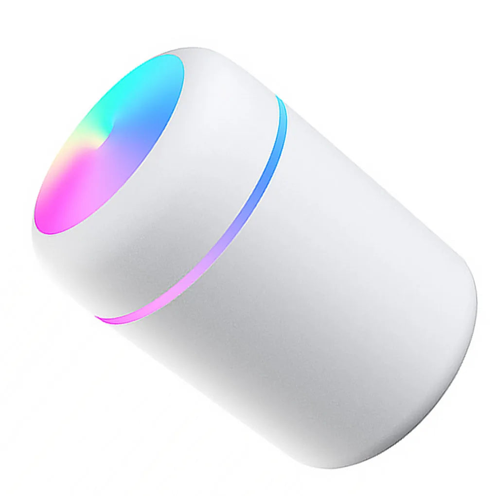 Multi-Function Car-Mounted Ultrasonic Humidifier with RGB Ambient Lighting and 300ml Aromatherapy Diffuser for Compact Spaces