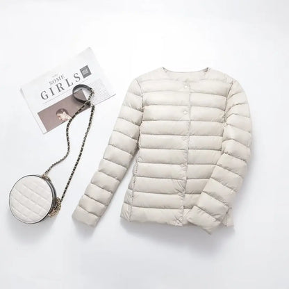 Light Down Coat Spring Autumn Warm Women White Duck Down Slim Jackets Female Fashion Ultra Lightweight Packable Puffer Coats