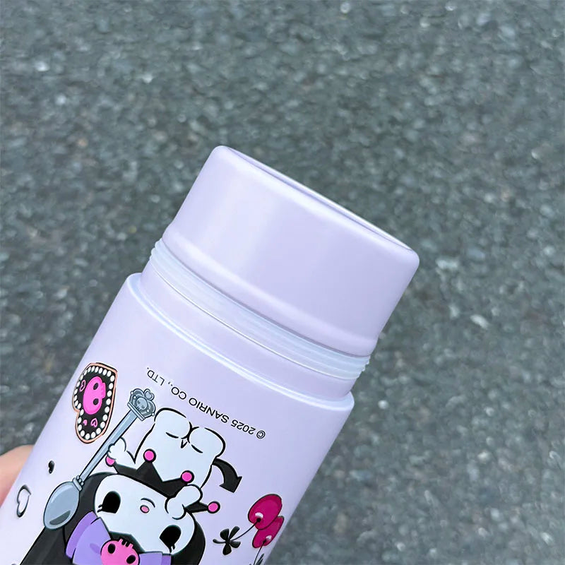 1pc Kuromi Stainless Steel Cute Insulated Cup - 500ML with Crossbody Strap, Portable Water Bottle for Outdoor Sports