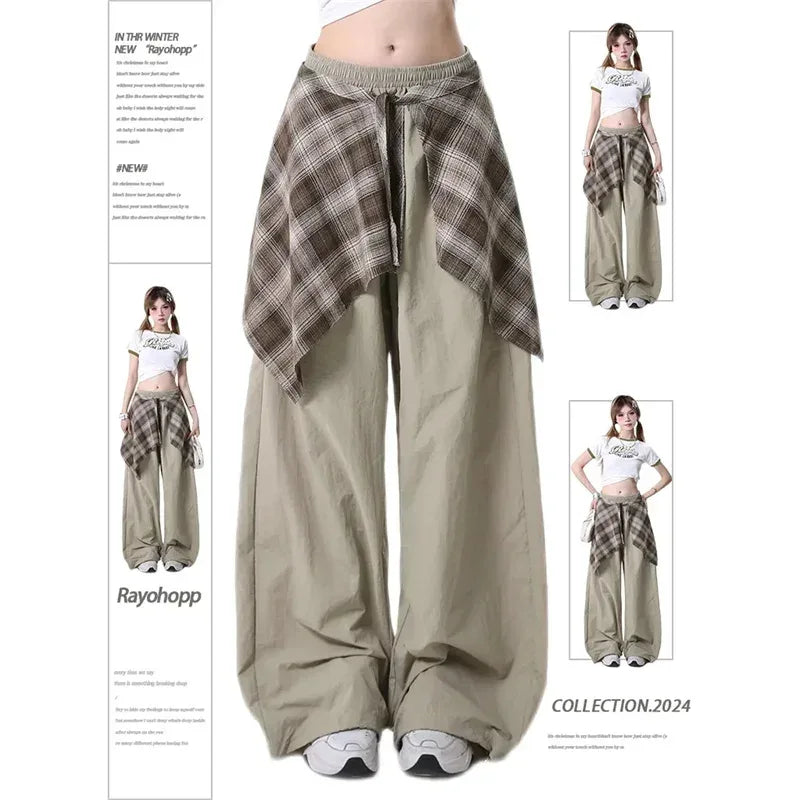 2025 Harajuku Fashion Hip-pop Sweatpants Women Y2K Gothic Sweet Long Wide Leg Pants Korea Chic High Waist Loose Dance Trousers