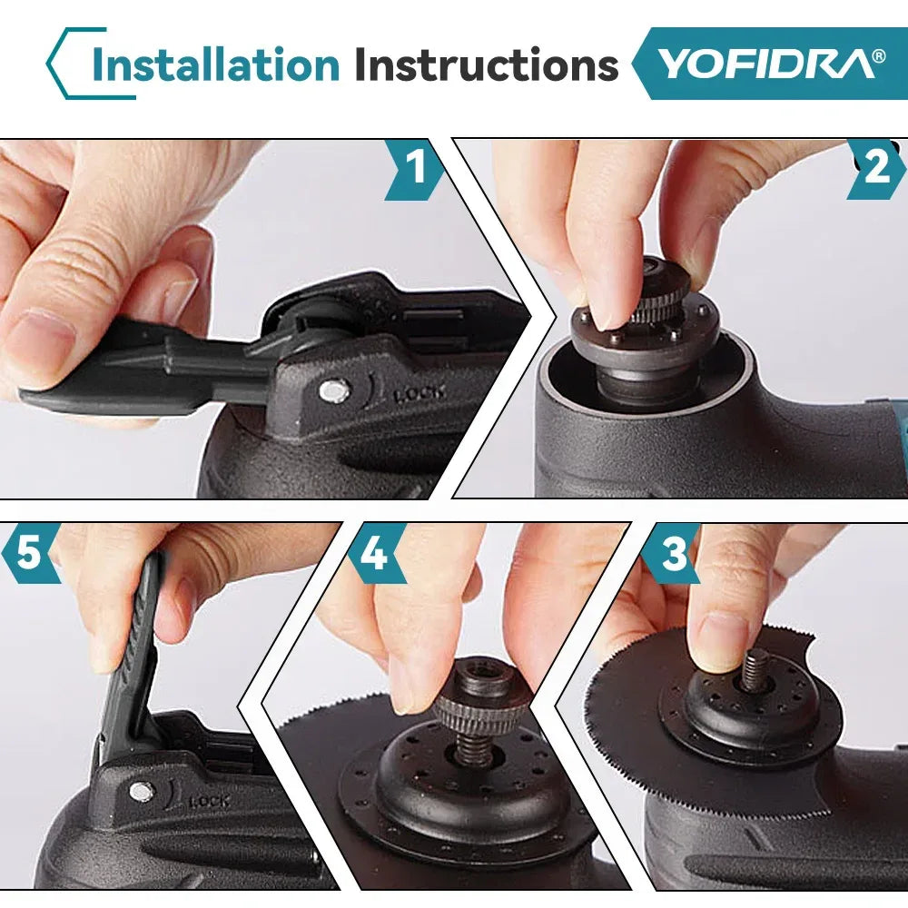 YOFIDRA Cordless Oscillating Multi Tool 6 Gears Electric Cutting Polishing Trimming Machine Power Tool For Makita Battery Pin