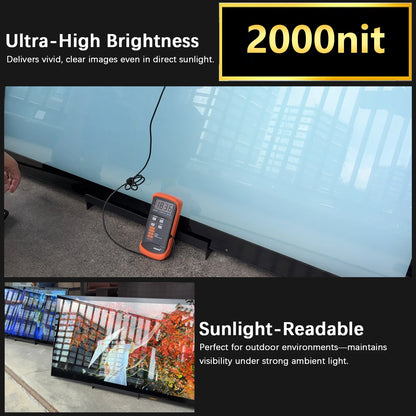 Soulaca Outdoor TV, 55" 4K Smart Outdoor TV, 2000 Nit High Brightness, IP65 Waterproof, Sunlight Readable Display