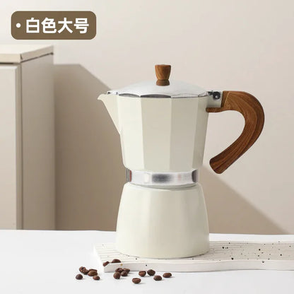 Electric Octagonal 3 Cup Black Coffee Maker Double Valve Moka Coffee Pot Espresso Aluminum Alloy Stainless Steel Moka Pot Set