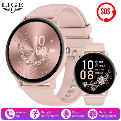 LIGE Smart Watch Women 1.39'' Full Touch Screen Custom Dials Wristwatch Bluetooth Call Blood Oxygen Monitor Sport Smartwatch Men