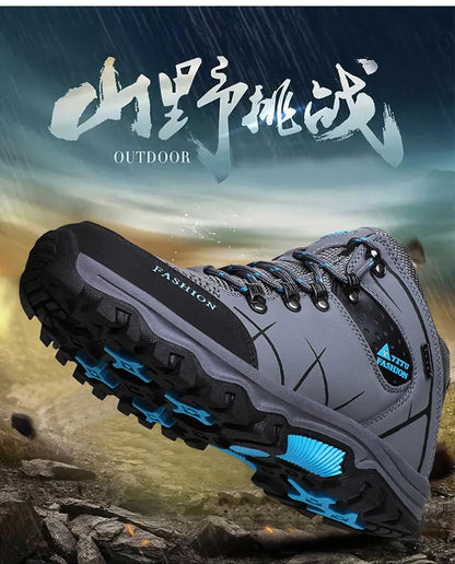 Brand Men Winter Snow Boots Waterproof Leather Sneakers Super Warm Men's Boots Outdoor Male Hiking Boots Work Shoes Size 39-47