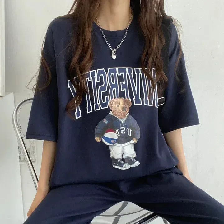 Cartoon Long Sleeve Tracksuits autumn Fashion Casual Sportswear Two Piece Pants Sets Female Large Size Women Suits 2024