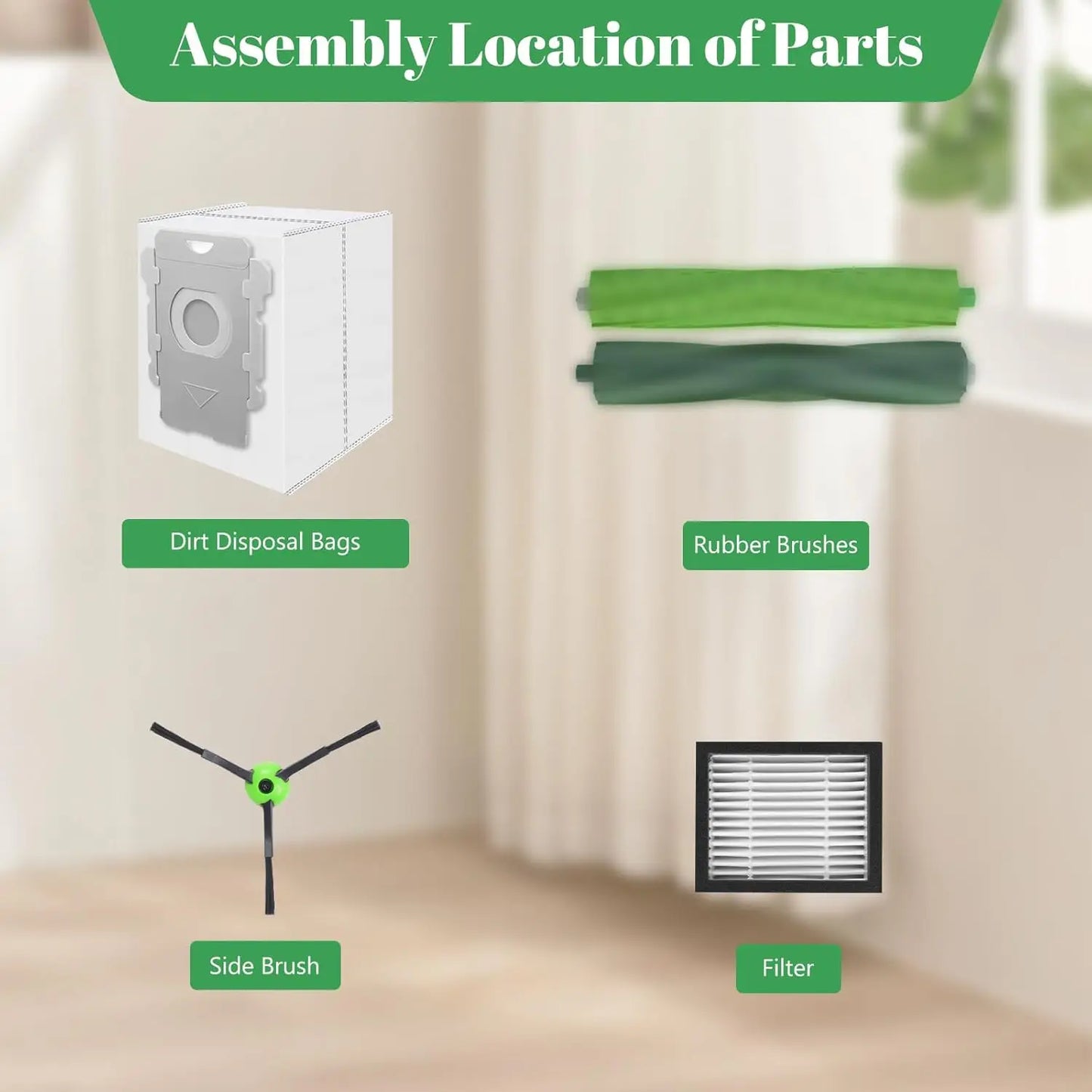 E5 E6 E7 Filter Dust Bag For irobot roomba i2 i3 i3+ i4 i4+ i6 i6+ i7 i7+ i7 Plus i8+ Replacement Main Side Brush Vacuum cleaner