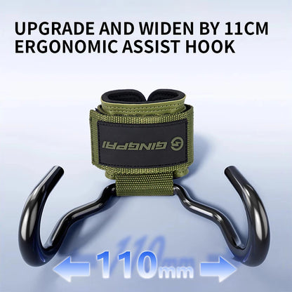 Weight Lifting Hook Grips With Wrist Wraps Hand-Bar Wrist Strap Gym Fitness Hook Weight Strap Pull-Ups Power Lifting Gloves