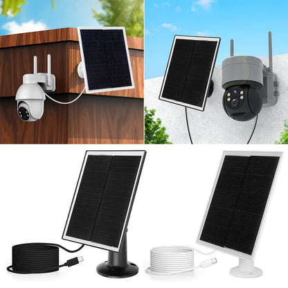 6W 5V Solar Panel Charger Shingled Solar Panel 24% Efficiency Micro USB & USB-C Port Solar Cell Panel for Phone iPad Outdoor Use