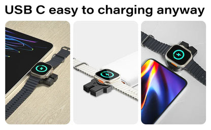 USB C Portable Charger for Samsung Watch 6 5 Pro 3 4 Classic, Wireless Magnetic Fast Charging Station Compatible Galaxy Watch
