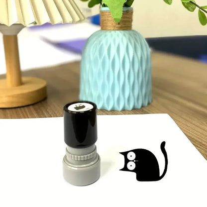 1pc 4 Styles Cute Cartoon Stamps Lovely Small Black Cat Stamp DIY Scrapbooking Decoration Diary Collage Stationery