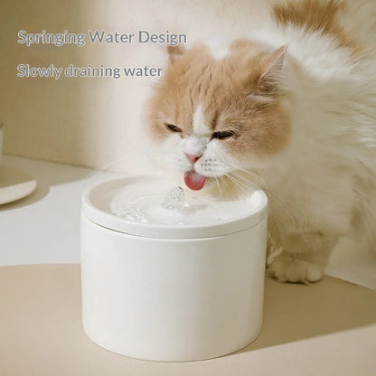 Cat Automatic Water Dispenser Pet Ceramic Water Bowl Dog Bowl Water Dispenser, Circulation Water Flow Water Dispenser