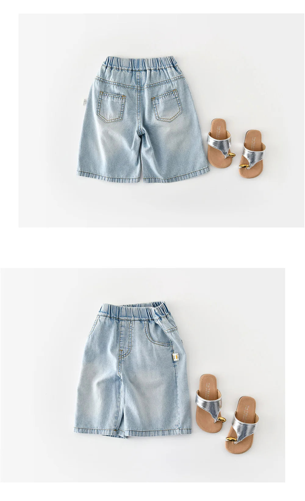 2026 Summer New Baby Thin Denim Shorts Children Casual Pants Boys Girls Loose Jeans Shorts Solid Kids Clothes