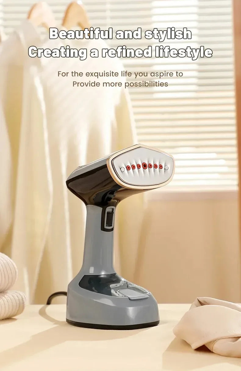 1500W Foldable Electric Fabric Steamer Fast-Heat Handheld Steam Iron for Home Travel Garment Care