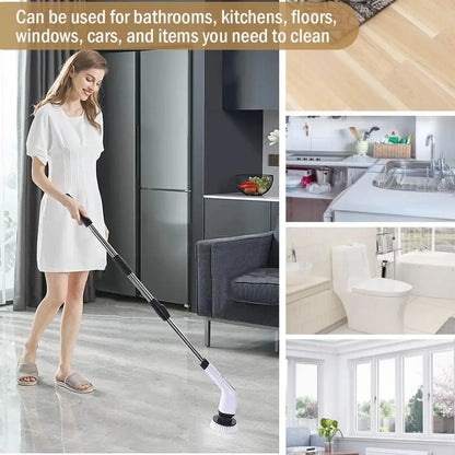 Cordless Multifunctional Electric Cleaning Brush - Spin Scrubber Portable Toilet Mop for Kitchen & Bathroom