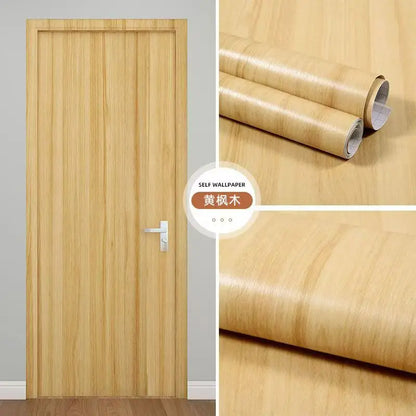 PVC Waterproof Self Adhesive Wallpaper Wall in Rolls Furniture Cabinets Vinyl Decorative Film Wood Grain Stickers For Home Decor