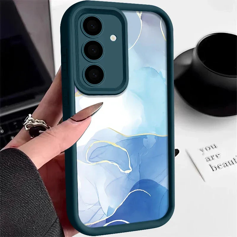 Marble Pattern Case For Samsung Galaxy S25 S24 S23 S22 Ultra Plus S21 S23 S20 FE A56 A55 A54 A53 A52 A34 A14 5G Silicone Cover