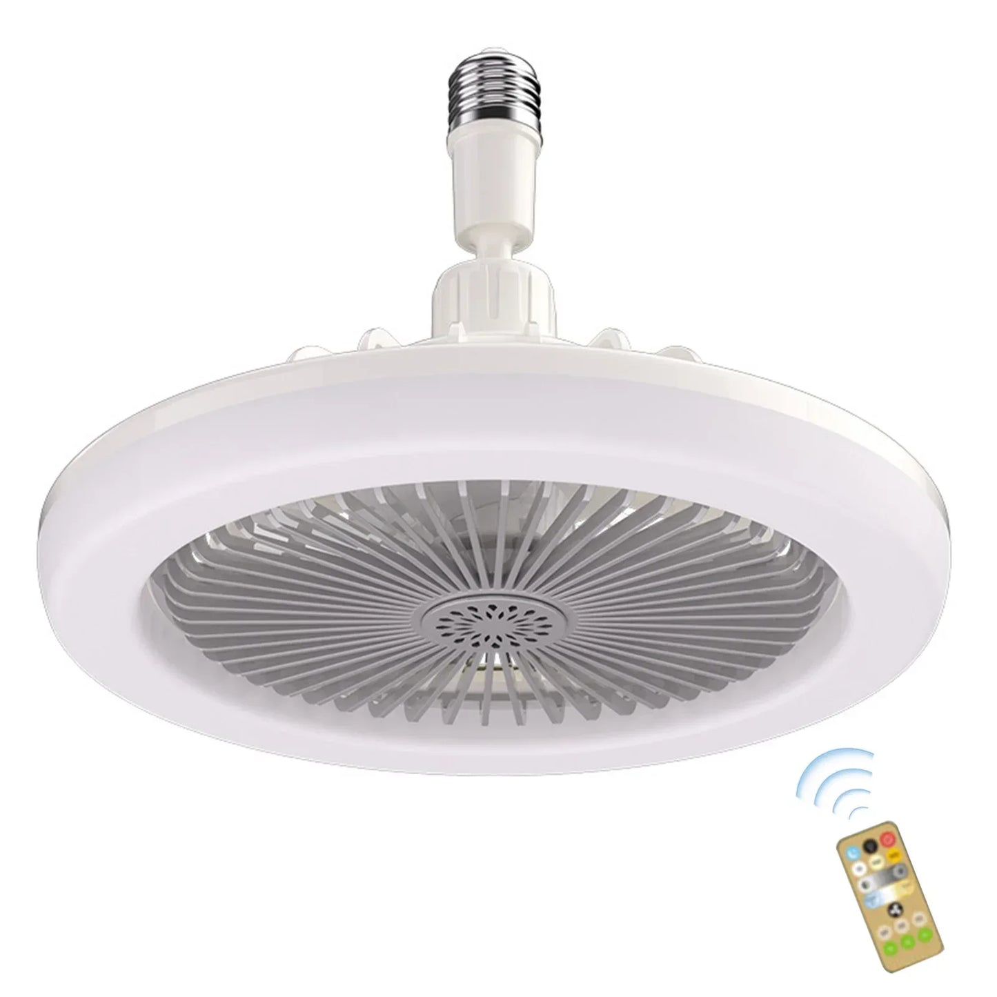 Aromatherapy Fan Lamp Universal E27 Light Holder LED Fan Lamps with Remote Control Mute Timing 3-gear Wind for Bedroom Dormitory
