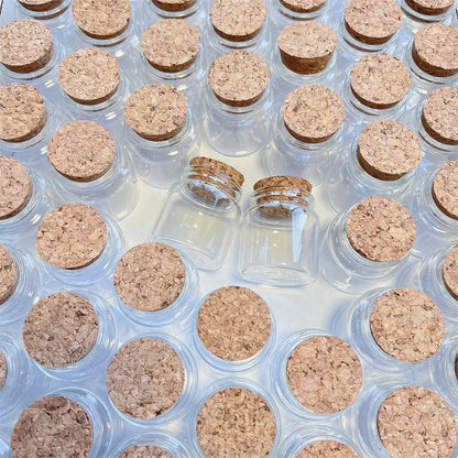 6pcs 12pcs 33x47x50mm Glass Bottles Clear Drifting Christmas Small Cork Stoppers Wedding Jars Birthday Party 50ml Wishing Bottle