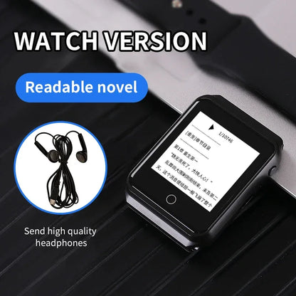 Metal Bluetooth watch MP3 music player HiFi audio quality Bluetooth 5.0 support TF card FM FM/e-book/pedometer wristband MP4