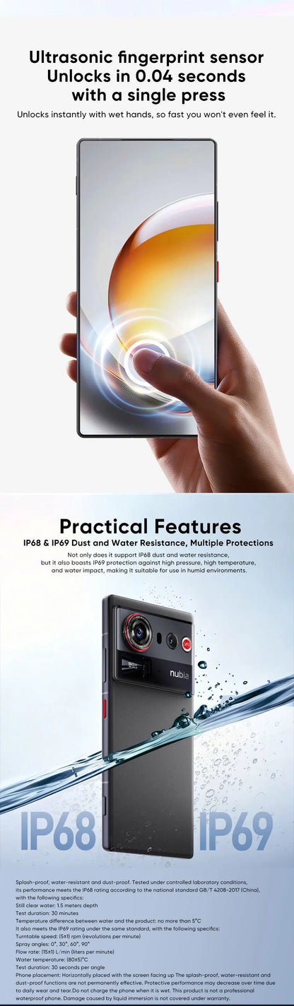 nubia Z80 Ultra 5g Smartphone Global Version Snapdragon 8 Elite Gen 5 6.85'' 144Hz OLED Display 7200mAh 80W Fast Charging 64Mp