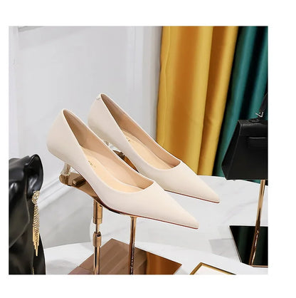BIGTREE Shoes Women 4.5 Cm Heels Pointed Toe Woman Pumps Fashion Kitten Heels Large Size 34-43 Sexy Mid Heeled Female Shoes 2026