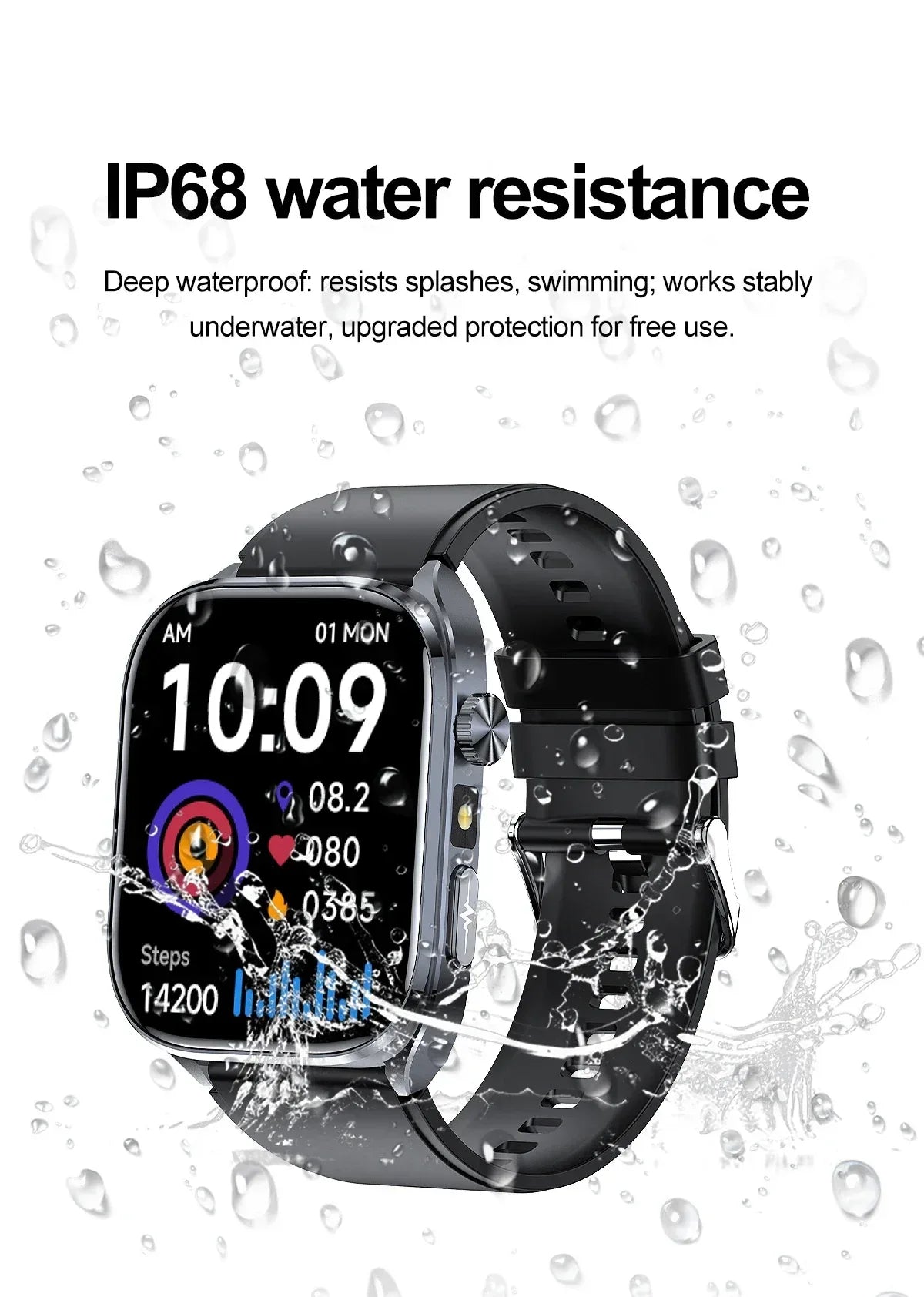 New Uric Acid Blood Lipids AI-GPT ECG Smartwatch Micro Physical Examination Body Analysis Men BT Call LED Flashlight Smartwatch