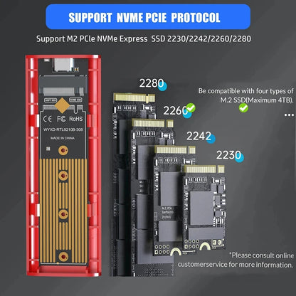 M2 NVMe SATA SSD Case 10Gbps SSD Box M.2 NVME NGFF SSD to USB 3.1 Enclosure Type-A to Type-C Cable for M.2 SSD  PC Accessories
