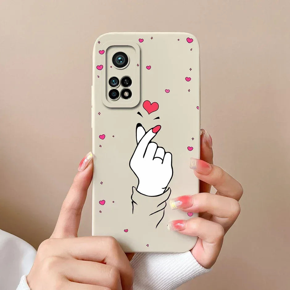 For Xiaomi Mi 10T 5G Phone Case Matte Liquid Silicone Shell For Xiaomi Mi 10T Pro 5G Cute Cat Cartoons Ultrathin Fashion Fundas
