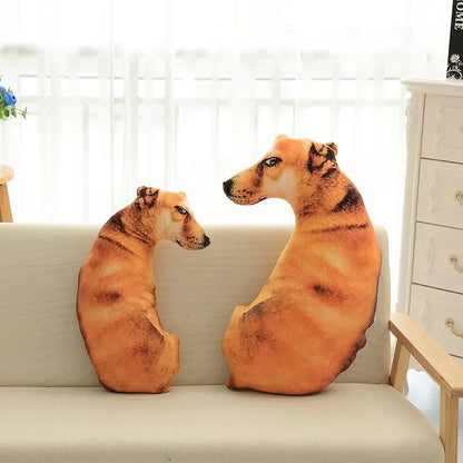 3D Cute Bend Dog Pillow 20CM Throw Lifelike Animal Funny Head Cosplay Children Favorite Toy Cushion Christmas Gift