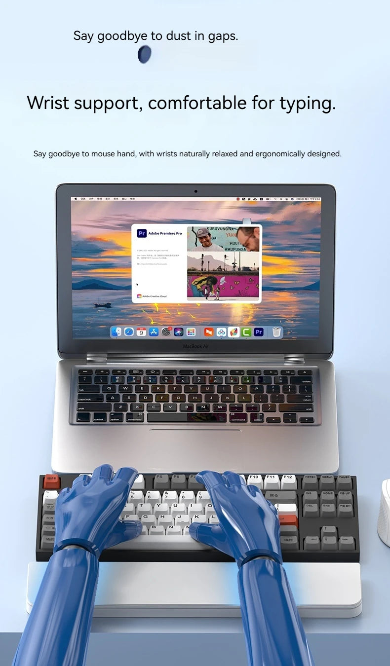 22-in-1 Multifunctional Cleaning Set Office Wristband Keyboard Support Leather Sponge Hand Holder Keyboard Palm Tray
