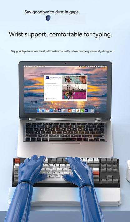 22-in-1 Multifunctional Cleaning Set Office Wristband Keyboard Support Leather Sponge Hand Holder Keyboard Palm Tray