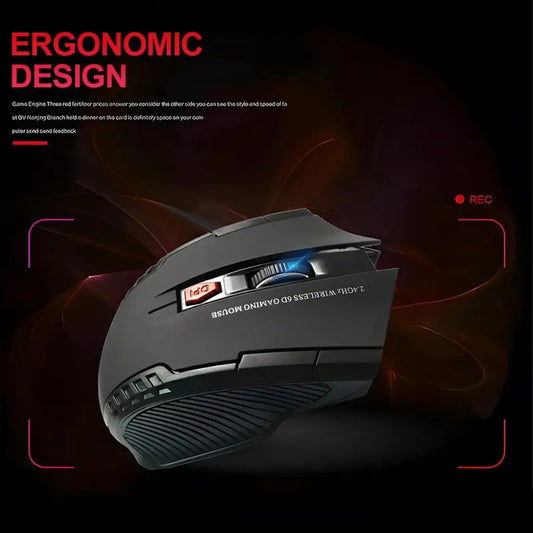 2.4G Wireless Mouse USB Receiver 6 Buttons Professional Optical Wireless Mouses USB Right Scroll Mice for Laptop PC Gamer by PDG ibma