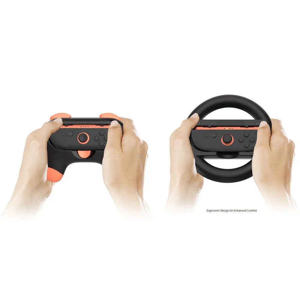 4 IN 1 Racing Steering Wheels And Hand Grips For Switch 2 2025 For J-Con Controller Game Controller Handle Grip Handle Kit