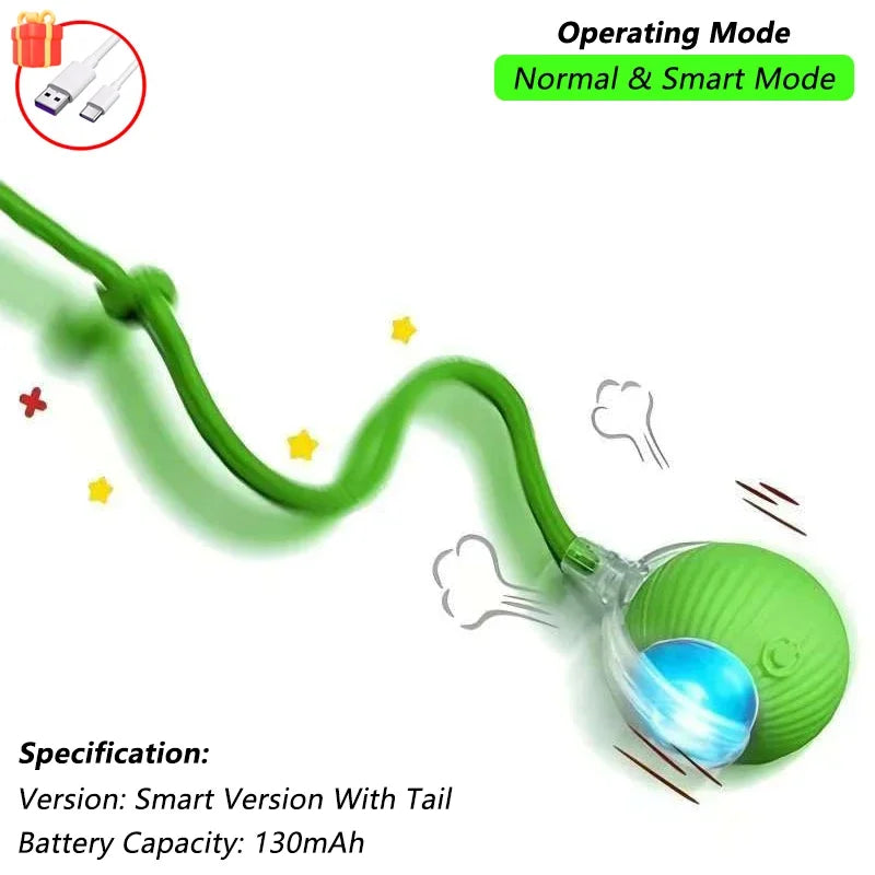 This Interactive Spherical Toy for Cats Features an Automatically Rotating Tail Ball Design and Is Rechargeable Electric Pet Toy