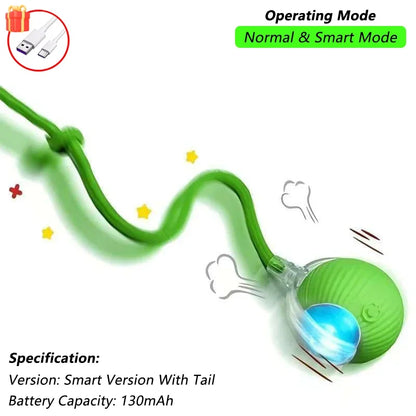 This Interactive Spherical Toy for Cats Features an Automatically Rotating Tail Ball Design and Is Rechargeable Electric Pet Toy