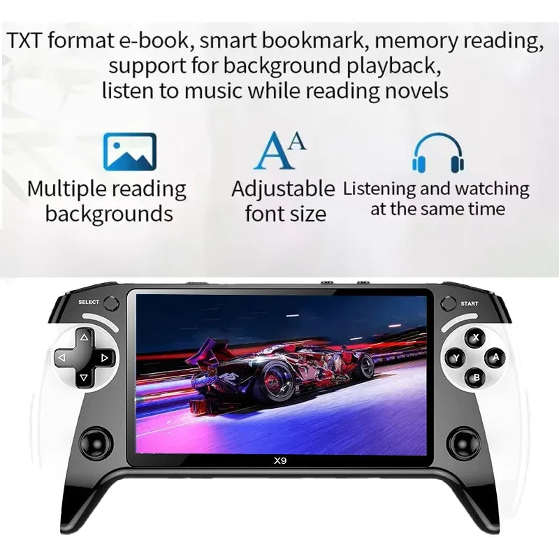 X9 portable game console, 5.5-inch screen, 1500mAh, retro video game player, Type C charging, electronic game player, large Arca