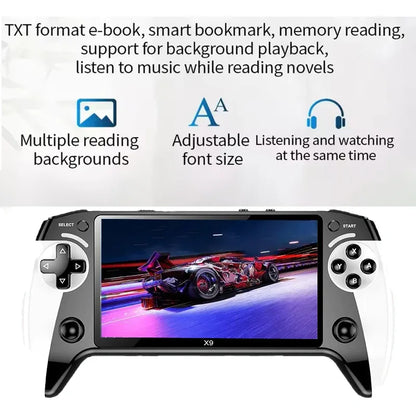 X9 portable game console, 5.5-inch screen, 1500mAh, retro video game player, Type C charging, electronic game player, large Arca
