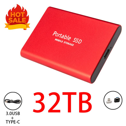 Highly cost-effective external hard drive, durable, efficient, and portable, with 256TB high-speed USB 3.1 Type C
