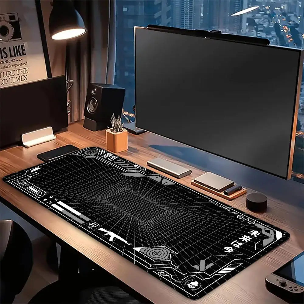 Perspective Grid Desk Mat Gaming Mat Pad on The Table Office Gamer Accessorie Keyboard Mat White Mouse Pad Mouse Carpet  playmat